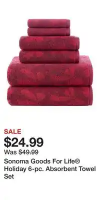 Kohl's Sonoma Goods For Life Holiday 6-pc. Absorbent Towel Set offer