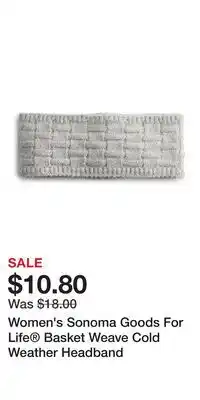 Kohl's Women's Sonoma Goods For Life Basket Weave Cold Weather Headband offer