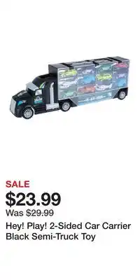 Kohl's Hey! Play! 2-Sided Car Carrier Black Semi-Truck Toy offer