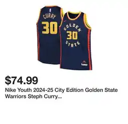 Dick's Sporting Goods Nike Youth 2024-25 City Edition Golden State Warriors Steph Curry #30 Swingman Jersey offer