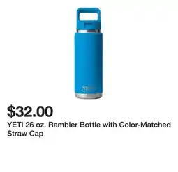 Dick's Sporting Goods YETI 26 oz. Rambler Bottle with Color-Matched Straw Cap offer
