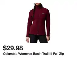 Dick's Sporting Goods Columbia Women's Basin Trail III Full Zip offer