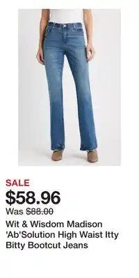 Nordstrom Wit & Wisdom Madison 'Ab'Solution High Waist Itty Bitty Bootcut Jeans offer