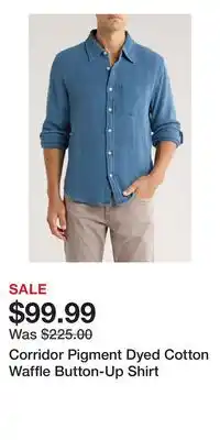 Nordstrom Corridor Pigment Dyed Cotton Waffle Button-Up Shirt offer