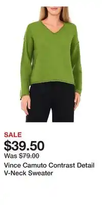 Nordstrom Vince Camuto Contrast Detail V-Neck Sweater offer