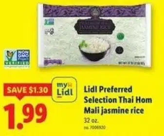 Lidl preferred selection thai hom mali jasmine rice