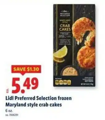 Lidl Lidl preferred selection frozen maryland style crab cakes offer