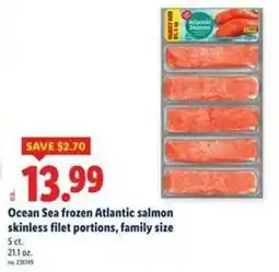 Lidl Ocean Sea frozen Atlantic salmon skinless filet portions offer