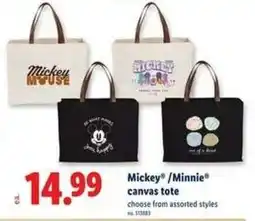Lidl Mickey and Minnie canvas tote offer