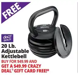 Ocean State Job Lot Shock Athletic 20 lb. Adjustable Kettlebell offer