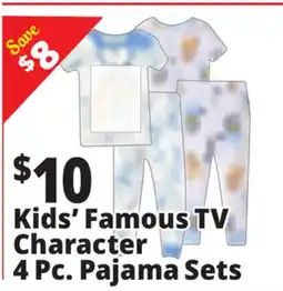 Ocean State Job Lot Kids' Famous TV Character 4 Pc. Pajama Sets offer