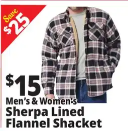 Ocean State Job Lot Men's & Women's Sherpa Lined Flannel Shacket offer