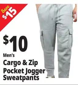 Ocean State Job Lot Men's Cargo & Zip Pocket Jogger Sweatpants offer