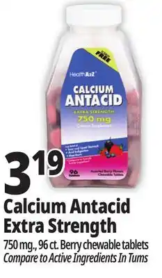 Ocean State Job Lot Calcium Antacid 750 mg Tablets 96 Count offer