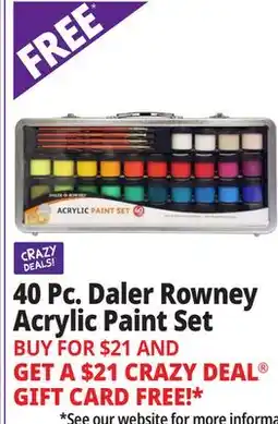 Ocean State Job Lot 40 Pc. Daler Rowney Acrylic Paint Set offer