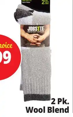 Ocean State Job Lot 2 Pk. Wool Blend Work Socks offer