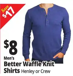 Ocean State Job Lot Men's Better Waffle Knit Shirts offer