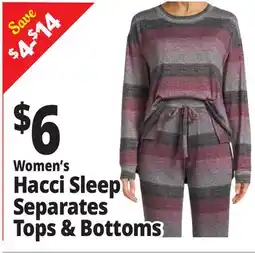 Ocean State Job Lot Women's Hacci Sleep Separates Tops & Bottoms offer