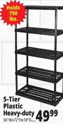 Ocean State Job Lot Maxit 5-Tier Heavy-Duty Plastic Shelving Unit offer