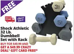 Ocean State Job Lot Shock Athletic 32 lb. Dumbbell Set with Storage Rack offer