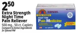 Ocean State Job Lot Health Star Night Time Extra Strength 500 mg Acetaminophen Pain Reliever Caplets 50 Caplets offer