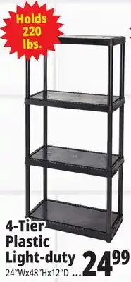 Ocean State Job Lot Maxit 4-Tier Plastic Shelving Unit 48 offer
