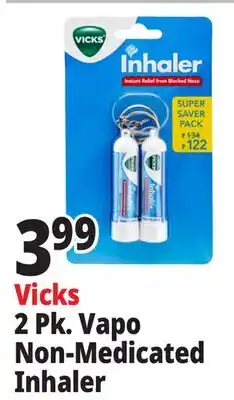 Ocean State Job Lot Vicks Non-Medicated Portable Nasal Inhaler 2 Count offer