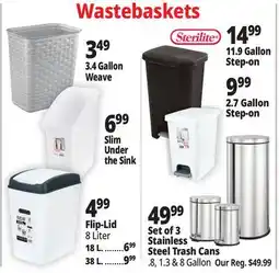 Ocean State Job Lot Wastebaskets offer
