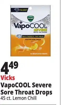 Ocean State Job Lot Vicks VapoCOOL Severe Sore Throat Drops offer