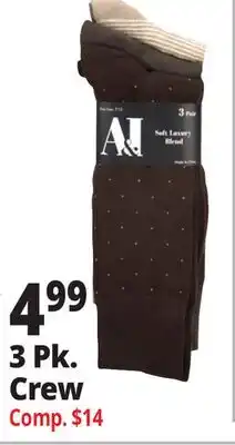 Ocean State Job Lot 3 Pk. Crew Men's Dress Socks offer