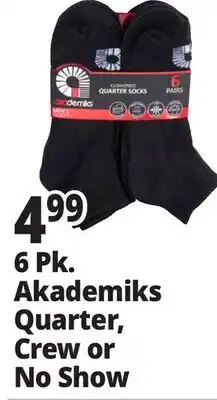 Ocean State Job Lot 6 Pk. Akademiks Quarter, Crew or No Show offer