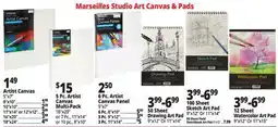 Ocean State Job Lot Art Canvas and Pads offer