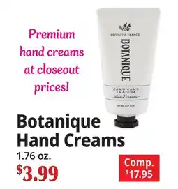 Ocean State Job Lot Botanique Hand Creams offer