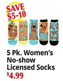Ocean State Job Lot 5 Pk. Women's No-show Licensed Socks offer