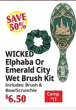 Ocean State Job Lot WICKED Elphaba Or Emerald City Wet Brush Kit offer