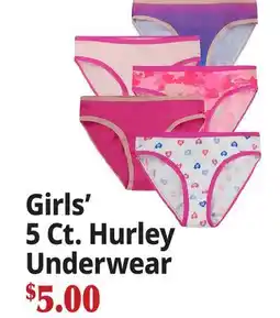 Ocean State Job Lot Girls' 5 Ct. Hurley Underwear offer