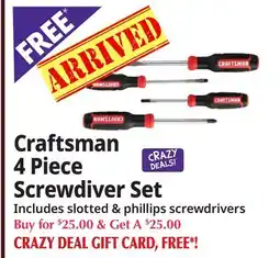 Ocean State Job Lot Craftsman 4 Piece Screwdriver Set offer