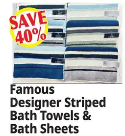 Ocean State Job Lot Famous Designer Striped Bath Towels offer