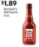 Aldi Burman's Hot Sauce offer