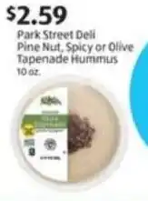 Aldi Park Street Deli Pine Nut, Spicy or Olive Tapenade Hummus offer