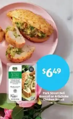 Aldi Park Street Deli Broccoli or Artichoke Chicken Breast offer