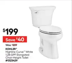 Lowe's Highline Curve White 1.28-GPF Elongated Chair-Height Toilet offer