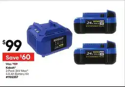 Lowe's Kobalt 2-Pack 24V MaxC 4.0-Ah Battery Kit offer