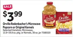 Stop&Shop Orville Redenbacher's Microwave Popcorn or Original Kernels offer