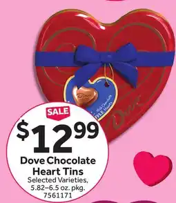 Stop&Shop Dove Chocolate Heart Tins offer