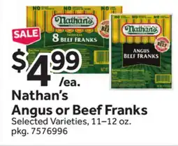 Stop&Shop Nathan's Angus or Beef Franks offer