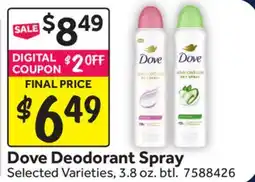 Stop&Shop Dove Deodorant Spray offer