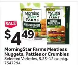 Stop&Shop MorningStar Farms Meatless Nuggets, Patties or Crumbles offer