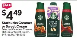 Stop&Shop Starbucks Creamer or Sweet Cream offer
