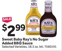 Stop&Shop Sweet Baby Ray's No Sugar Added BBQ Sauce offer